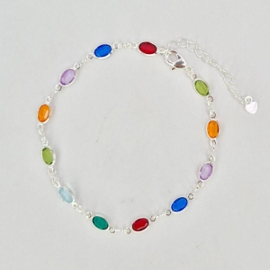 PULSEIRA PEDRAS OVAIS COLORIDAS