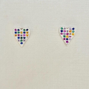 BRINCO CORACAO PEDRAS COLORIDAS