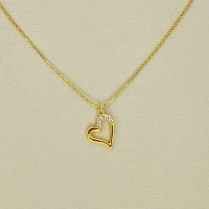 COLAR CORACAO COM ZIRCONIA