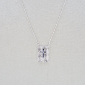 COLAR CRUZ PEDRAS AZUIS