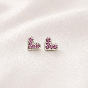 BRINCO CORACAO ZIRCONIAS ROSAS