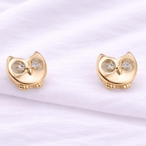 BRINCO CORUJA OLHO ZIRCONIA