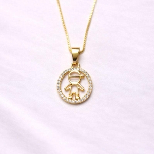 COLAR MENINO CIRCULO CRAVEJADO