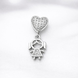 PINGENTE FILHA CORAÇAO ZIRCONIA