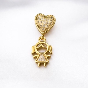 PINGENTE FILHA CORAÇAO ZIRCONIA