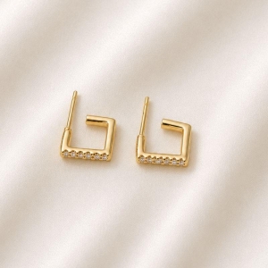 ARGOLA QUADRADA ZIRCONIA