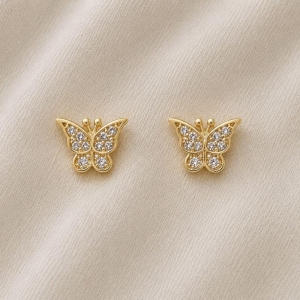 BRINCO BORBOLETA ZIRCONIA