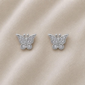 BRINCO BORBOLETA ZIRCONIA