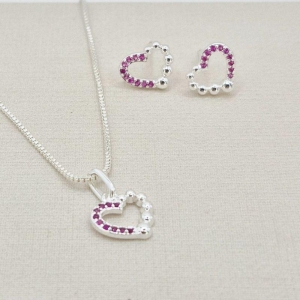 CONJUNTO CORACAO DUO ROSA