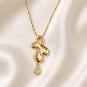COLAR PINGENTE CURVAS COM GOTA