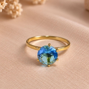 ANEL SOLITARIO AZUL