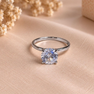 ANEL SOLITARIO PONTO DE LUZ 8MM