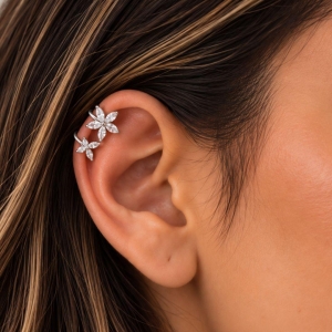 PIERCING FAKE FLOR E BORBOLETA SUPERIOR