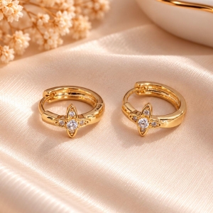 ARGOLA ESTRELA COM ZIRCONIAS