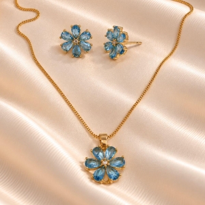 CONJUNTO FLOR AZUL
