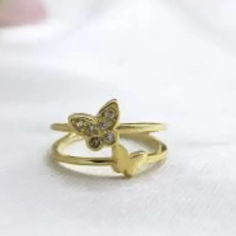ANEL BORBOLETA ZIRCONIA