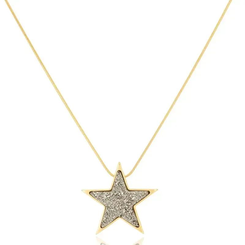 COLAR ESTRELA APLIQUE RODIO