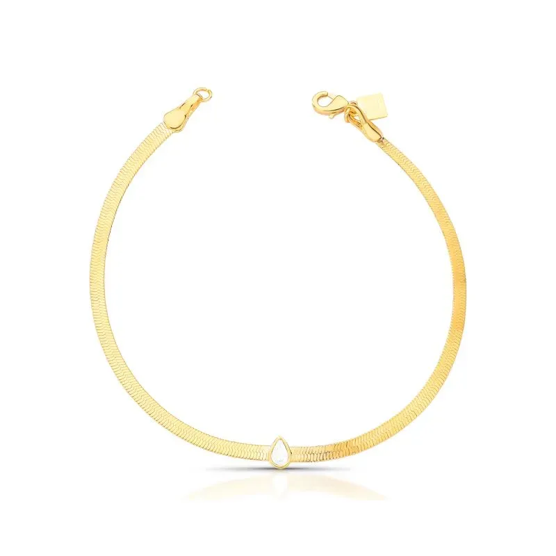 PULSEIRA FITA COM UMA GOTA ZIRCONIA