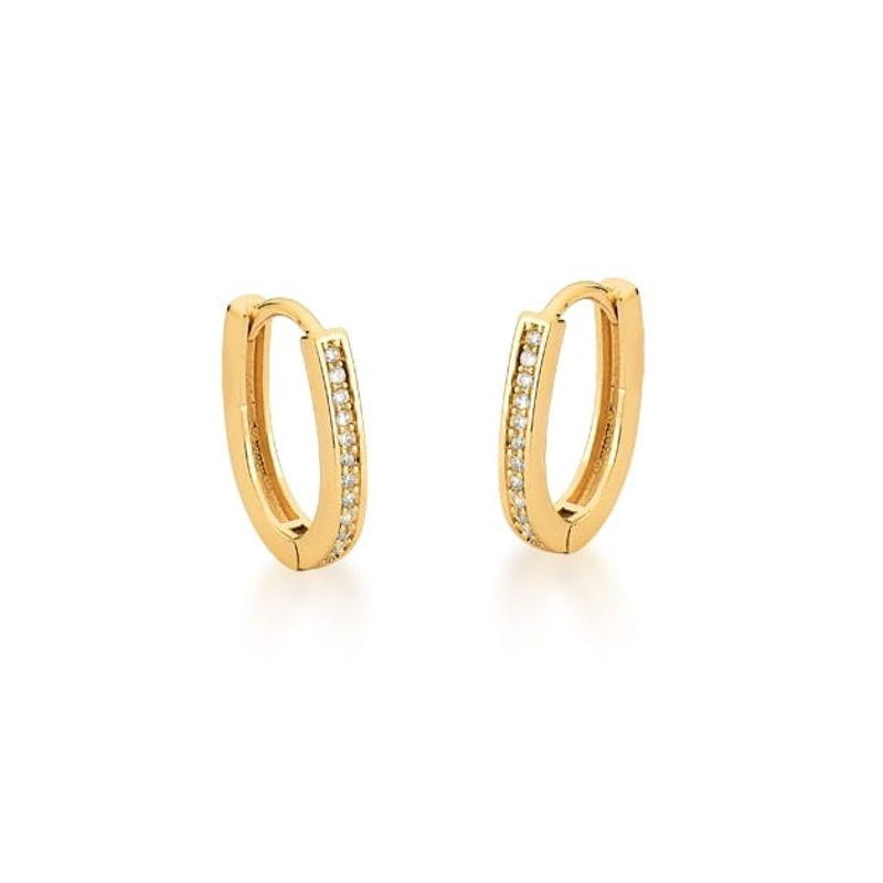 ARGOLA OVAL  FILEIRA ZIRCONIA