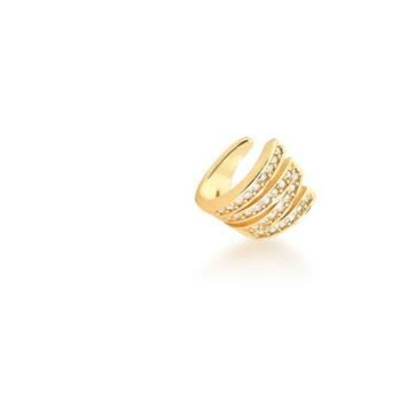 PIERCING DE ORELHA VAZADO CRAVEJADO