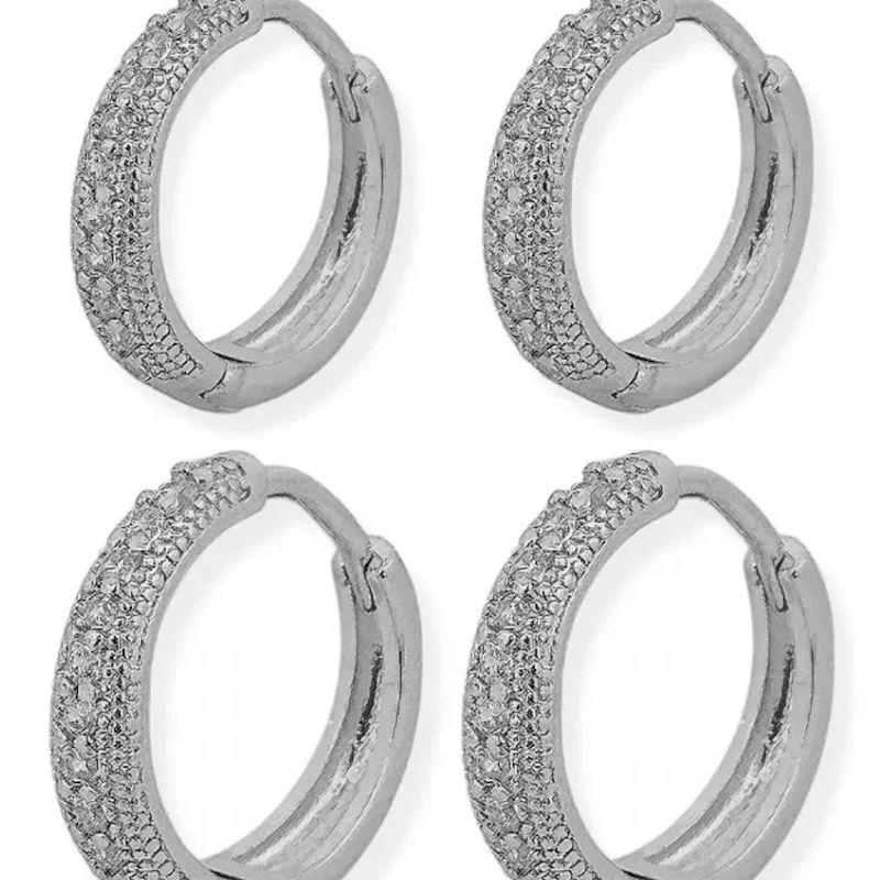 DUO ARGOLA ZIRCONIA TEXTURIZADA 1 FILEIRA