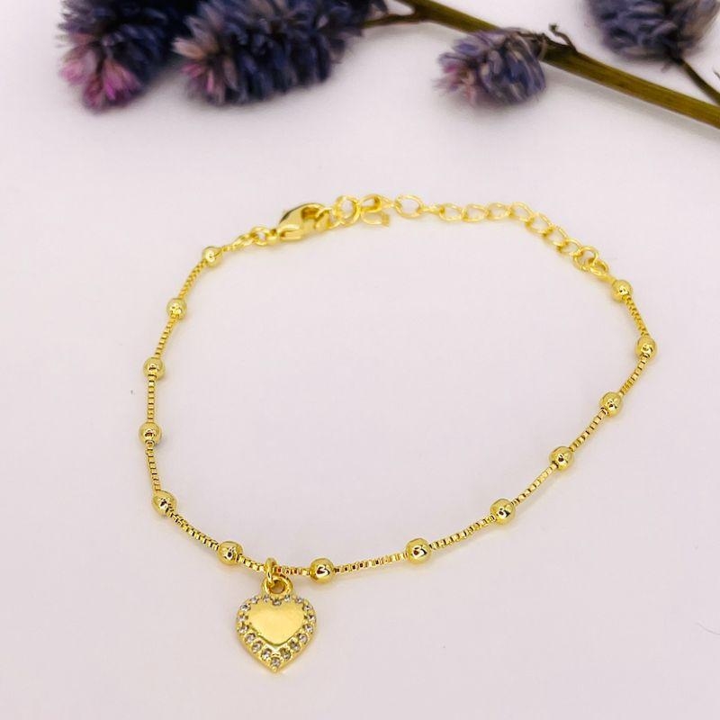 PULSEIRA BOLINHAS ESPAÇADAS E CORAÇAO
