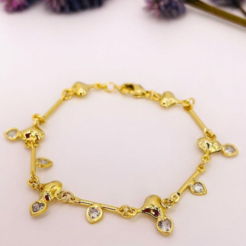PULSEIRA ELOS ACGATADOS FLOR ESPAÇADA