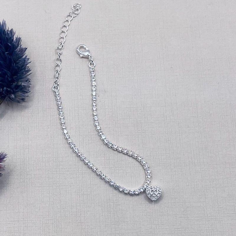 PULSEIRA RIVIERA ZIRCONIA COM CORAÇAO