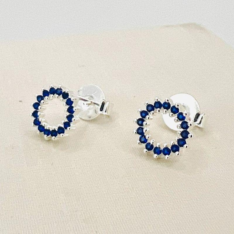 BRINCO FLOR AZUL VAZADO