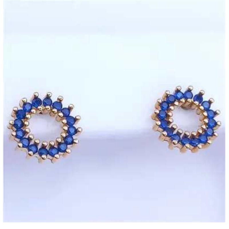 BRINCO FLOR AZUL VAZADO