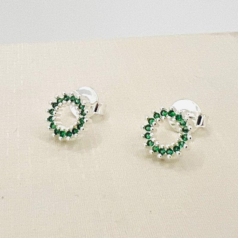 BRINCO FLOR VERDE VAZADO