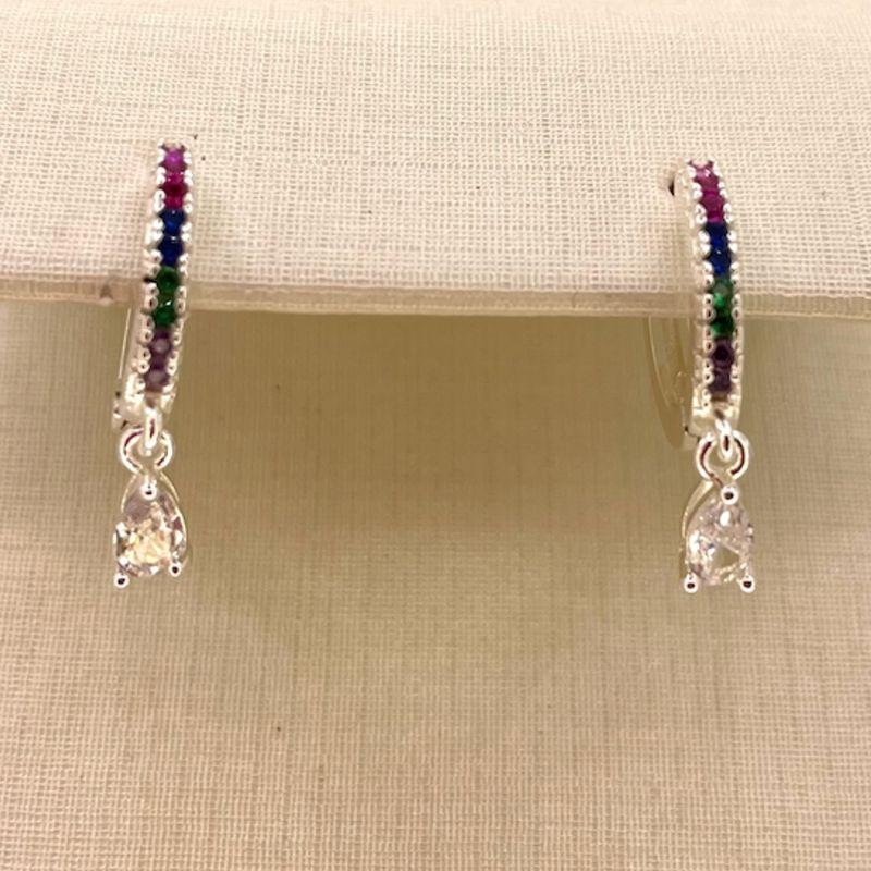 ARGOLA GOTA ZIRCONIA COLORIDA