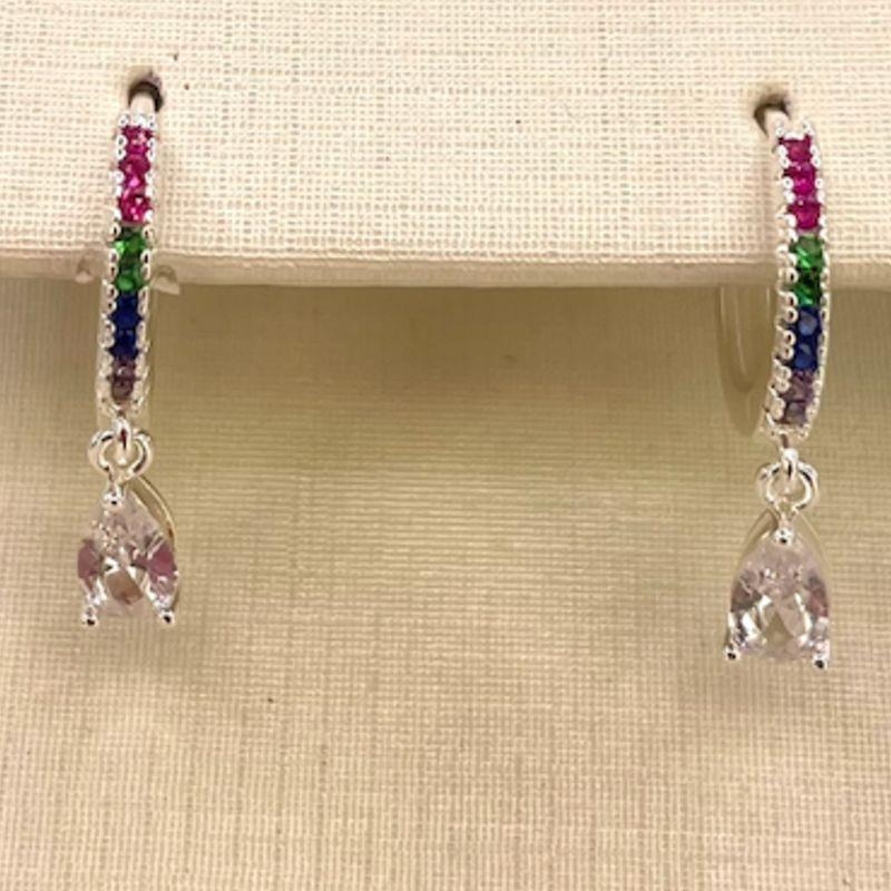 ARGOLA GOTA ZIRCONIA COLORIDA