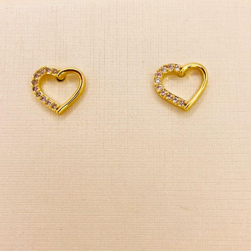 BRINCO CORAÇAO LISO E ZIRCONIA