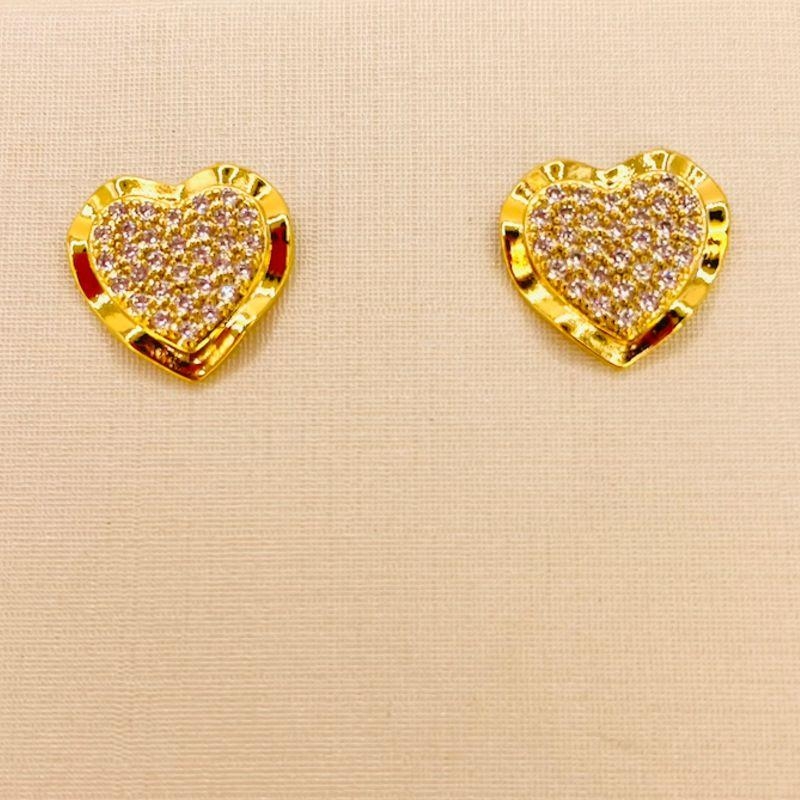BRINCO CORAÇAO ZIRCONIA MARTELADO