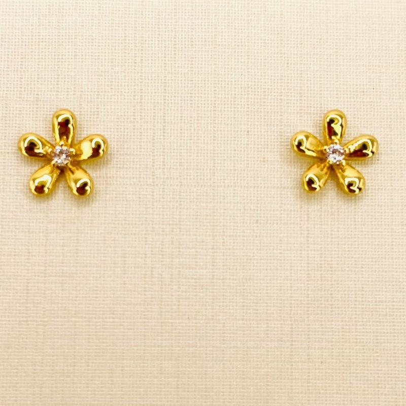 BRINCO FLOR PONTO ZIRCONIA