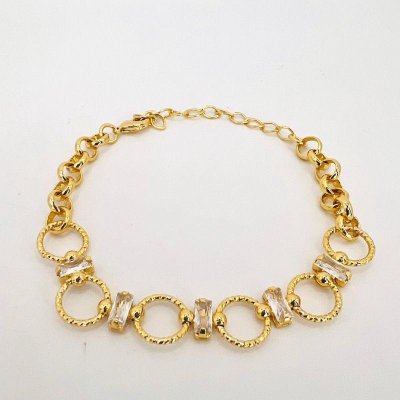 PULSEIRA CIRCULO ZIRCONIA BAGUETE