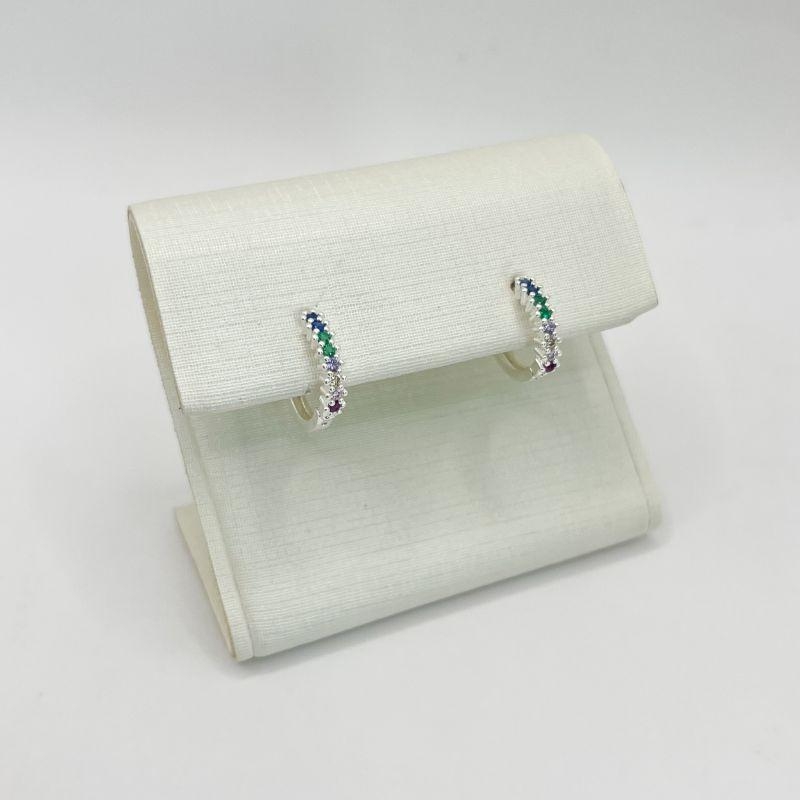 BRINCO MEIO CRAVEJADO COLORIDO