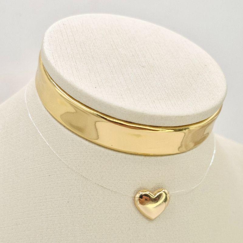 CHOKER NYLON CORACAO DOURADO