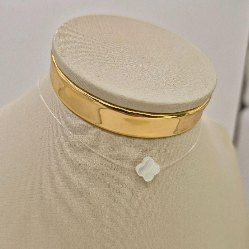 CHOKER NYLON TREVO MADRE PEROLA