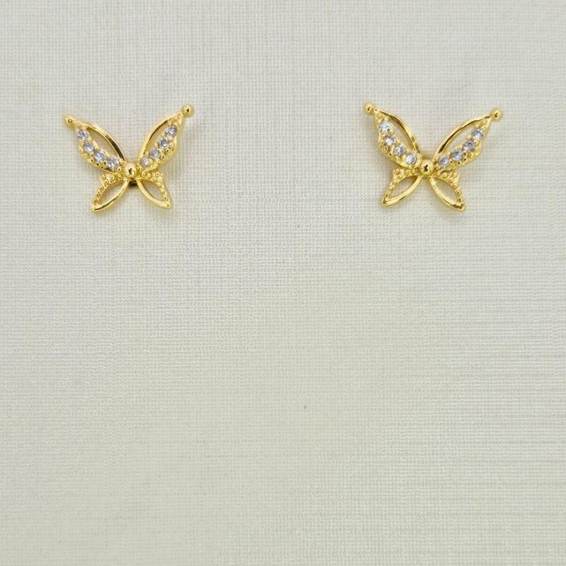 BRINCO BORBOLETA COM ASA CRAVEJADA