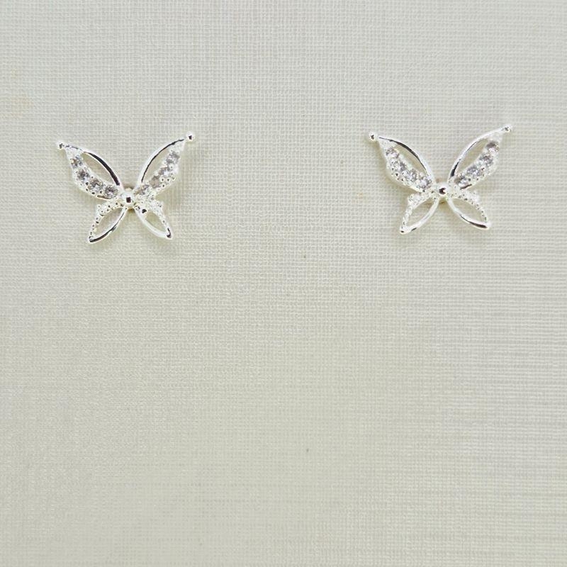 BRINCO BORBOLETA COM ASA CRAVEJADA