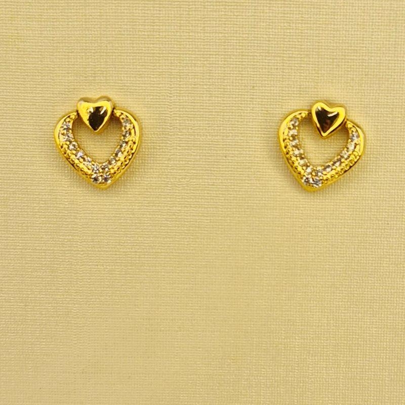 BRINCO CORACAO VAZADO ZIRCONIA