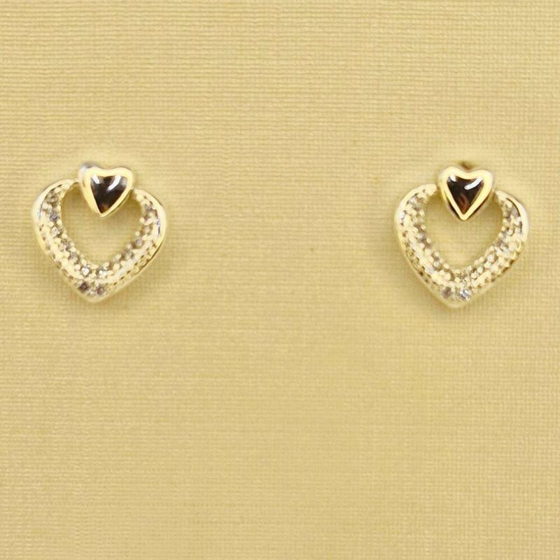 BRINCO CORACAO VAZADO ZIRCONIA