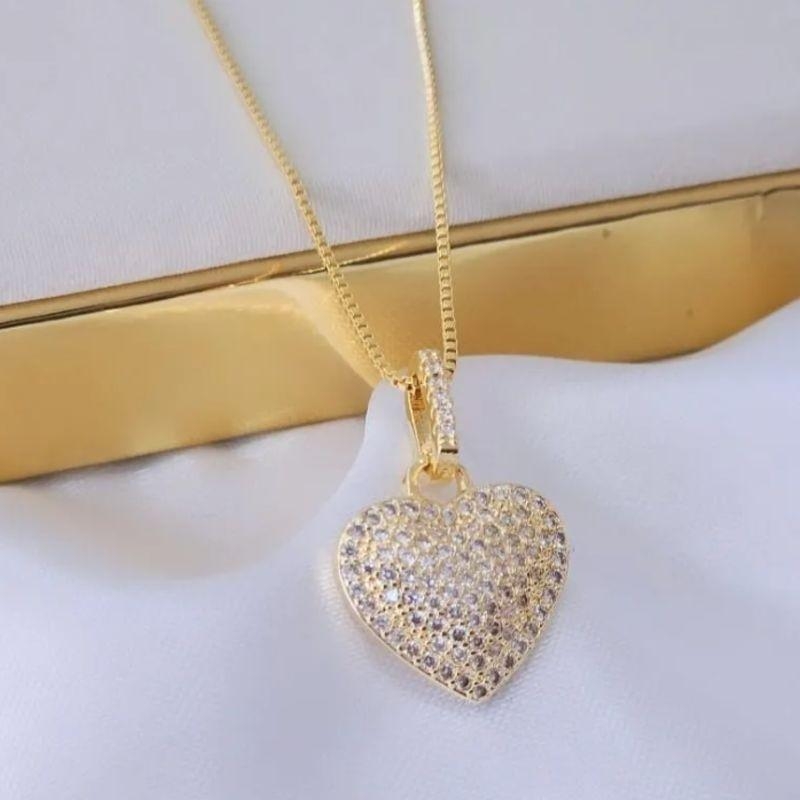 COLAR CORAÇAO ZIRCONIA