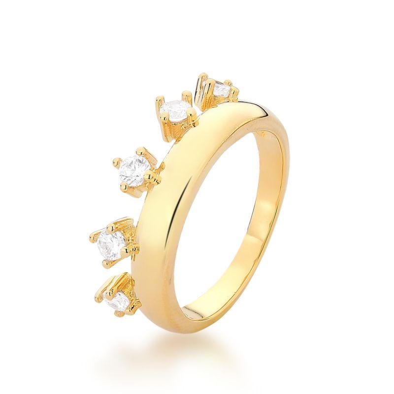 ANEL LISO 5 ZIRCONIAS