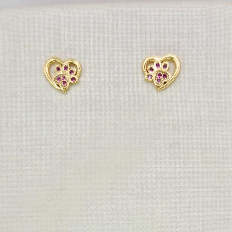 BRINCO CORAÇÃO COM PATA ROSA