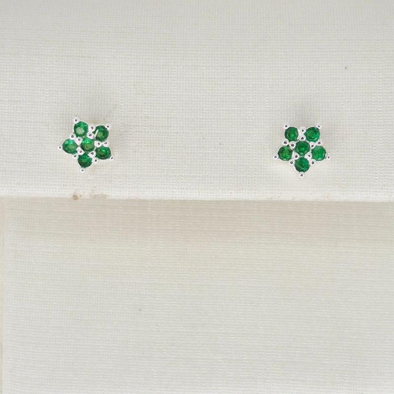 BRINCO FLOR ZIRCONIA ESMERALDA