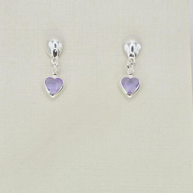 BRINCO PENDULO CORACAO ROXO