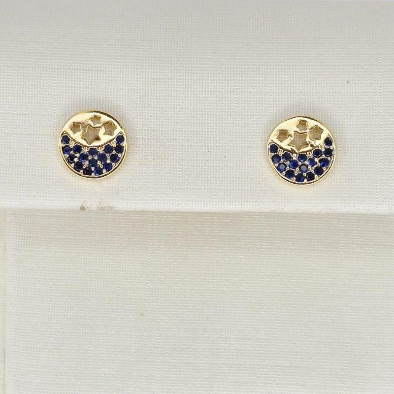 BRINCO REDONDO COM PEDRAS AZUIS